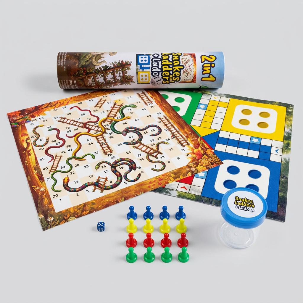 Snakes and Ladders + Ludo Canvas Printed Combo Game pack