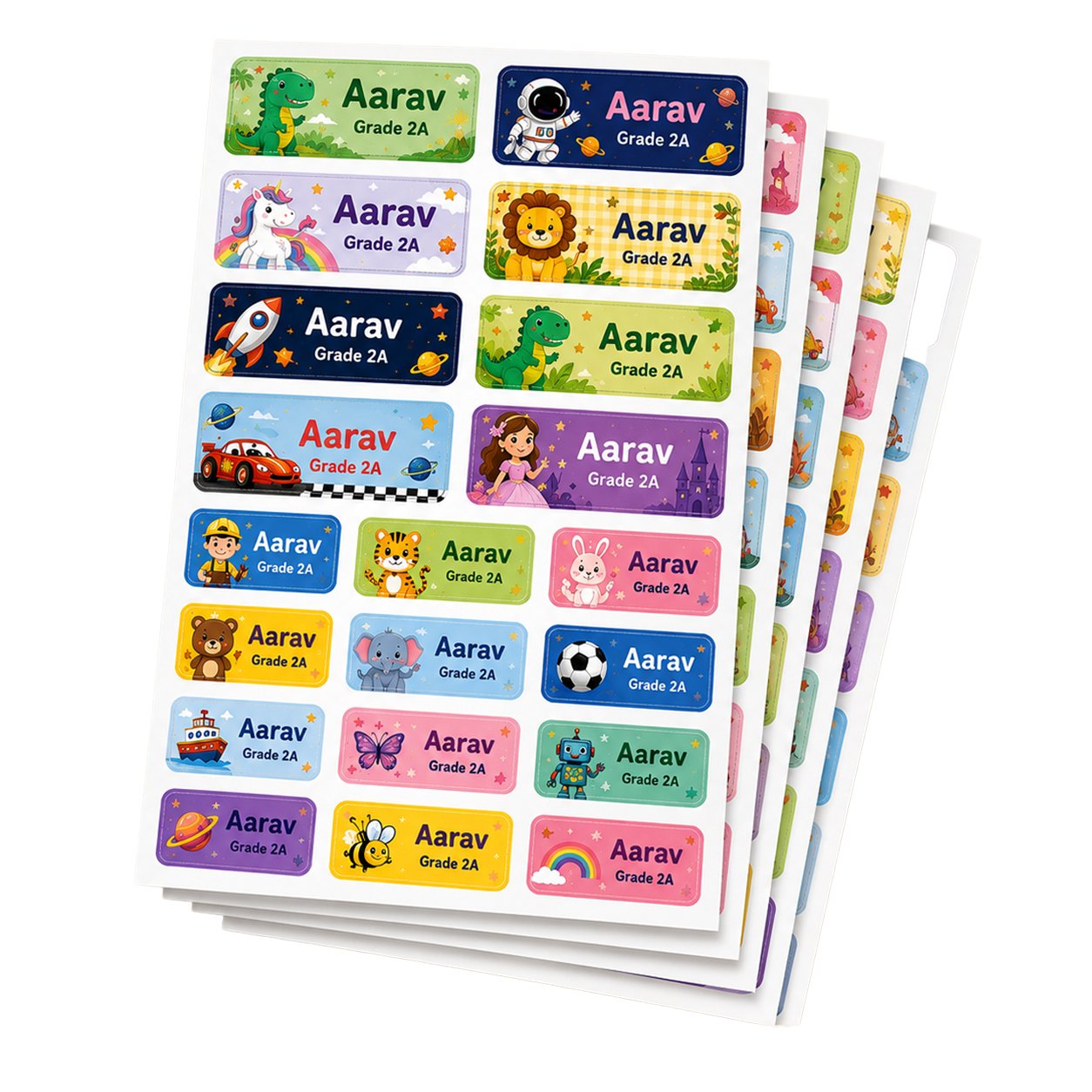 Kids Name Stickers - Customizable (Set of 17)