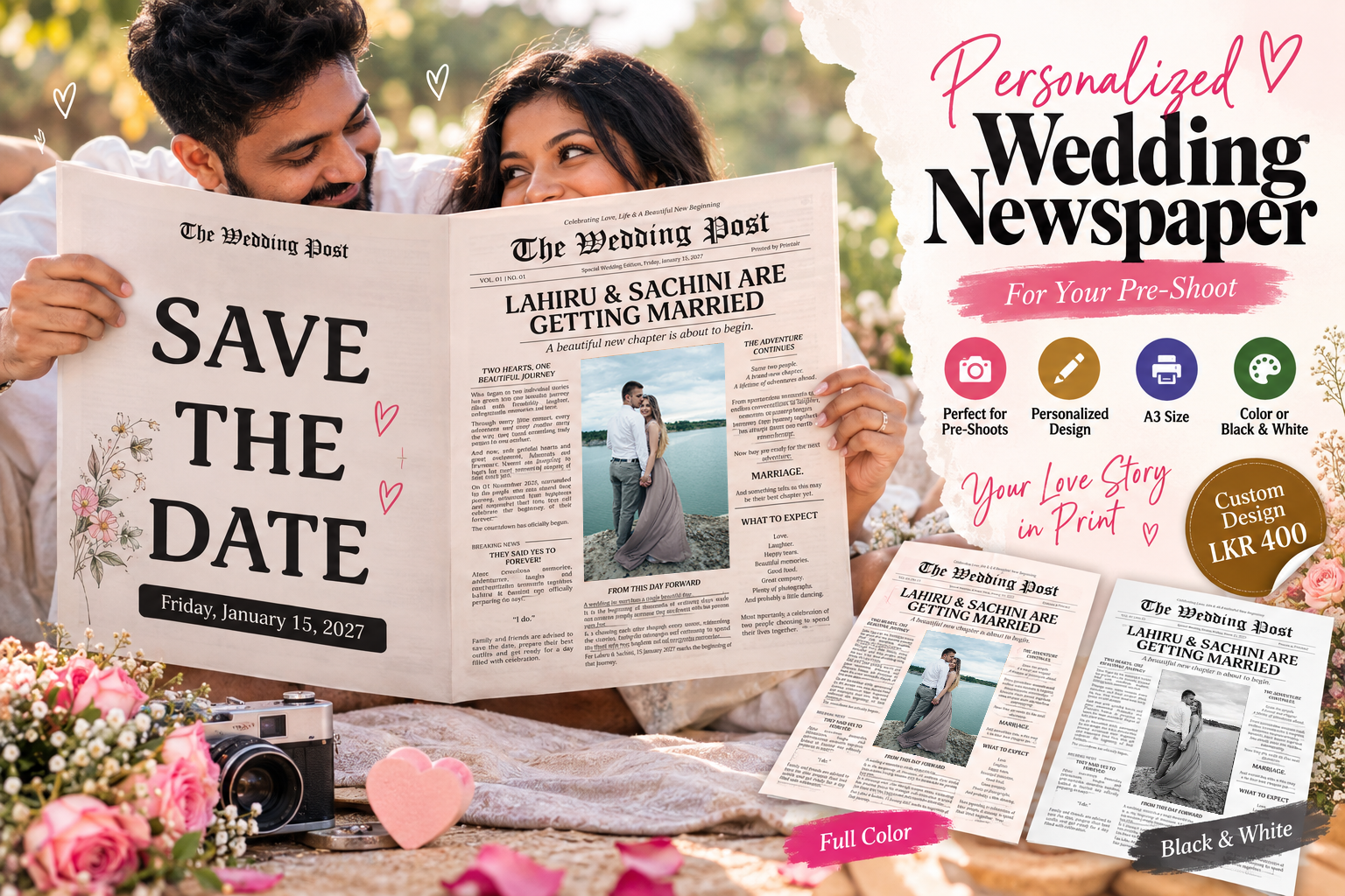 Wedding Newspaper – Pre-Shoot Edition primary product image
