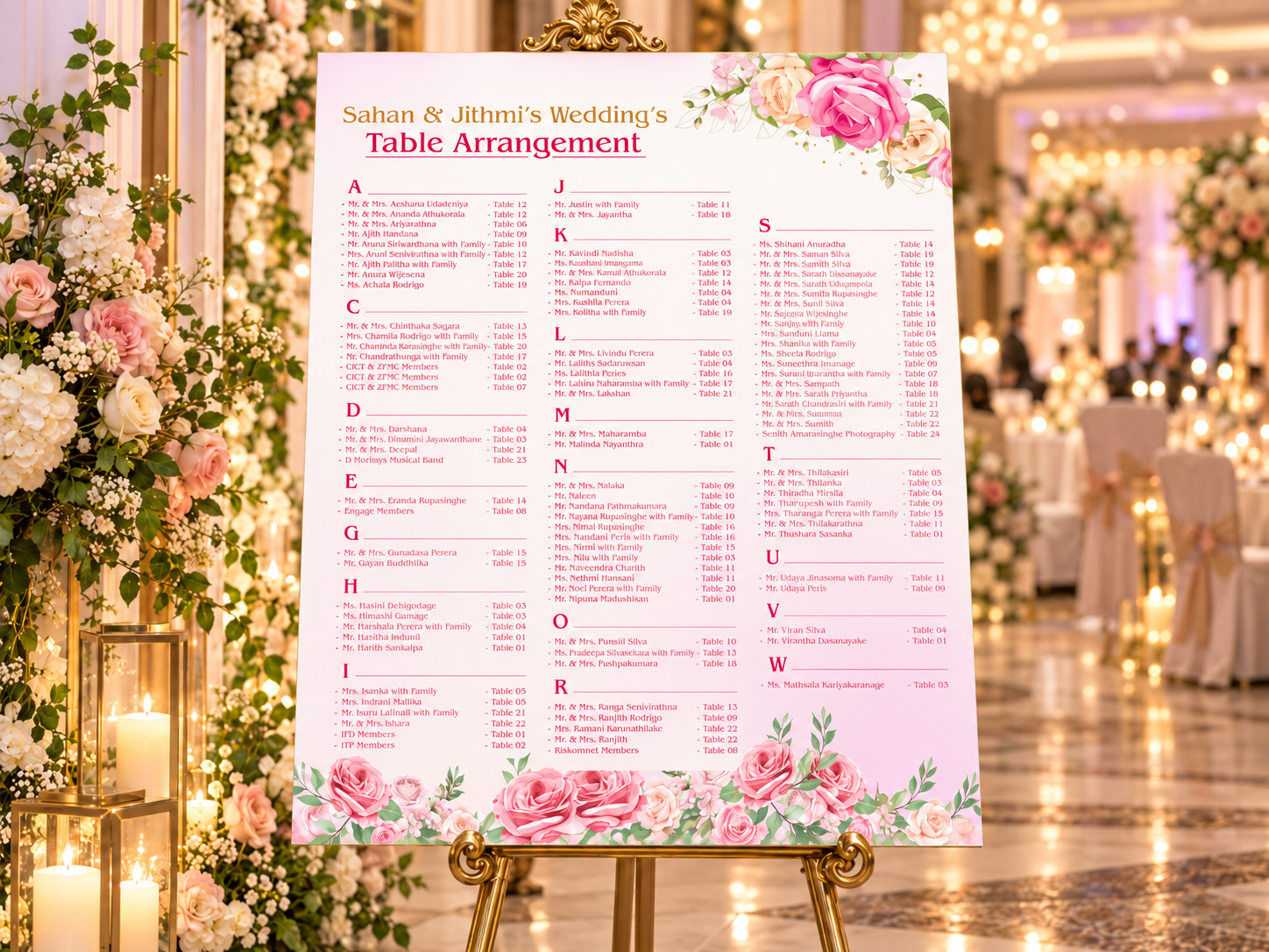 Personalized Wedding Table Seating Chart primary product image